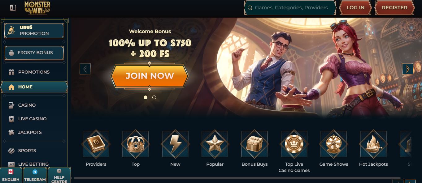 Claim welcome bonus and explore casino games lobby 